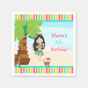 Servilleta De Papel Aloha Black Hair Chica Fiesta