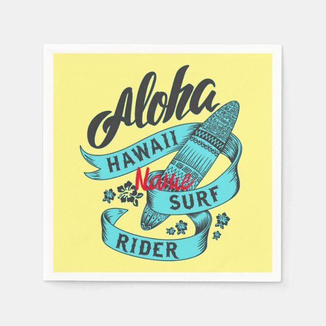 Servilleta De Papel Aloha Hawaii Surf Rider Thunder_Cove (Anverso)