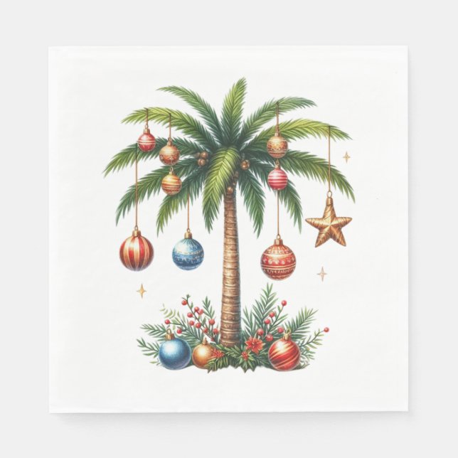 SERVILLETA DE PAPEL ALOHA HAWAIIAN HOLIDAY CHRISTMAS THEME (Anverso)