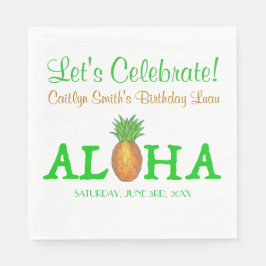 Servilleta De Papel ALOHA Hello Tropical Hawaii Pineapple Hawaii