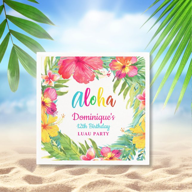 Servilleta De Papel Aloha Hibisco Tropical Luau Fiesta Cumpleaños Pape (Subido por el creador)