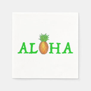 Servilleta De Papel ALOHA Isla Tropical Hawaiana Piña Luau