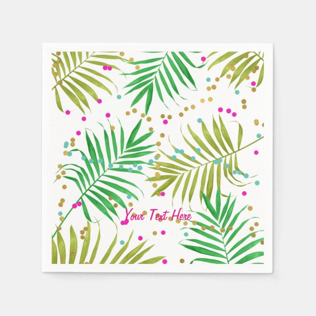 Servilleta De Papel Aloha Luau Tropical deja fiesta de cumpleaños (Anverso)