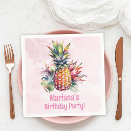Servilleta De Papel Aloha Pineapple Summer Birday Party