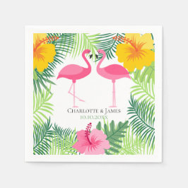 Servilleta De Papel Aloha Tropical Flamingo Rosa Personalizado