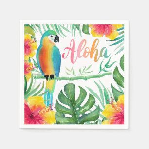 Servilleta De Papel Aloha Tropical Parrot Hibiscus Palm