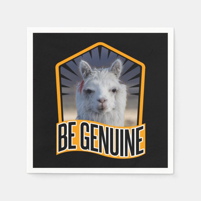 Servilleta De Papel Alpaca Be Genuine Quote - Llama Lover (Anverso)