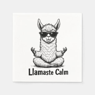 Servilleta De Papel Alpaca Stay Calm Llamaste Lama Yoga Funny