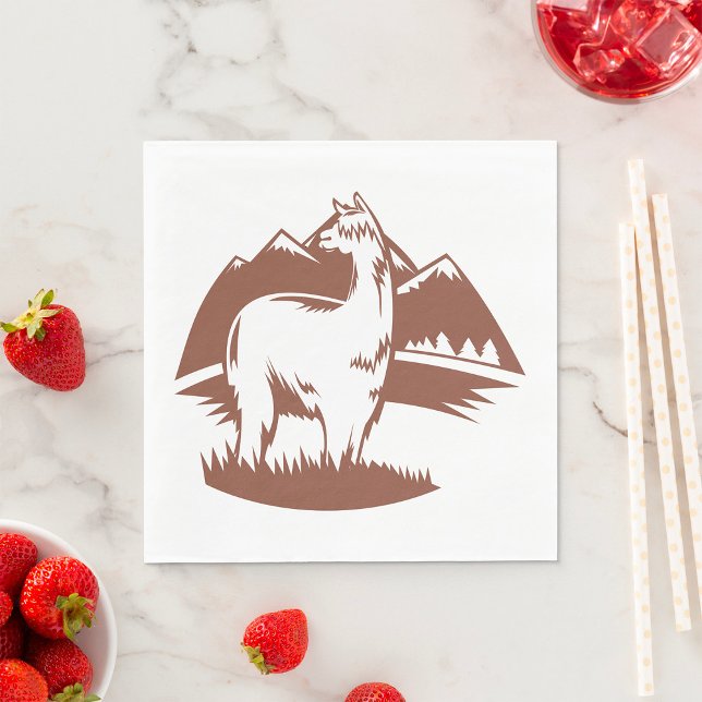 Servilleta De Papel Alpaca Y Montañas (Subido por el creador)