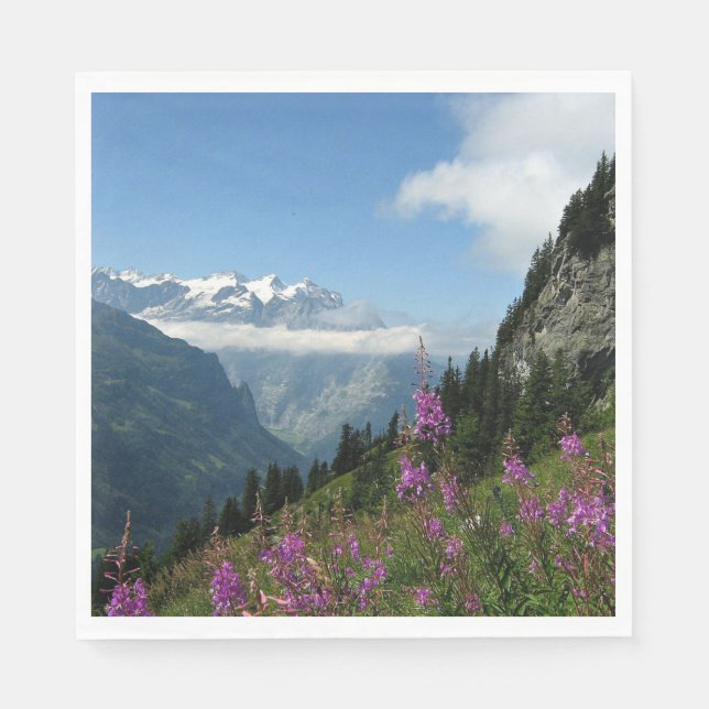 Servilleta De Papel Alpes, Suiza (Anverso)