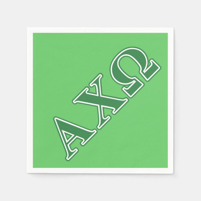 Servilleta De Papel Alphi Chi Omega Letras Verdes (Anverso)