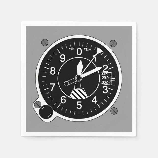 Servilleta De Papel Altímetro de aeronaves (Anverso)