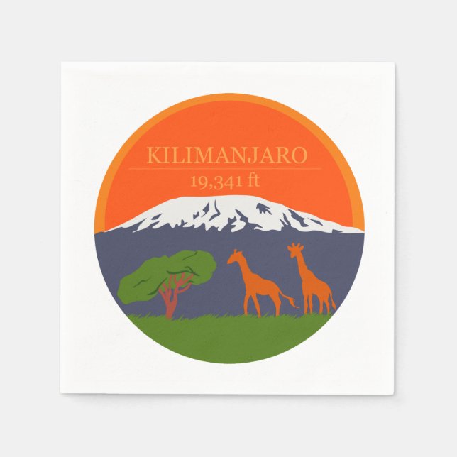 Servilleta De Papel Altitud de Kilimanjaro (Anverso)