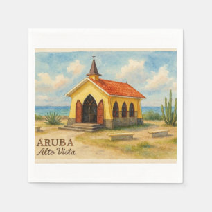 Servilleta De Papel Alto Vista Aruba acuarela