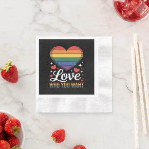 Servilleta De Papel Ama a quien Quieras Orgullo Gay LGBT