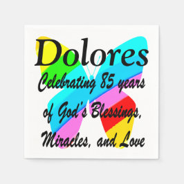 SERVILLETA DE PAPEL AMABLE PERSONALIZAR LA MARIPOSA 85º CUMPLEAÑOS NAP