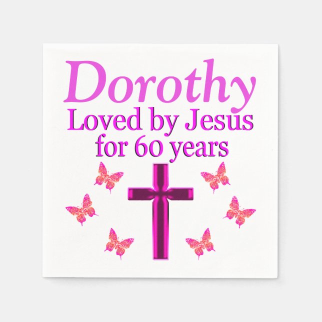 SERVILLETA DE PAPEL AMADO POR JESÚS 60 CUMPLEAÑOS PERSONALIZADOS NAPKI (Anverso)