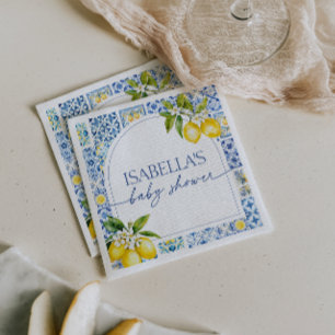 Servilleta De Papel Amalfi Coast Lemon Mediterranean Baby Shower