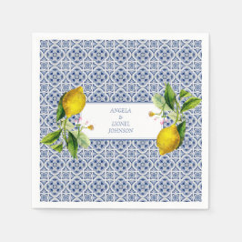 Servilleta De Papel Amalfi Coast Lemon Tiles Italia Nombres personaliz
