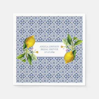Servilleta De Papel Amalfi Coast Lemon Tiles Italy Personalized names