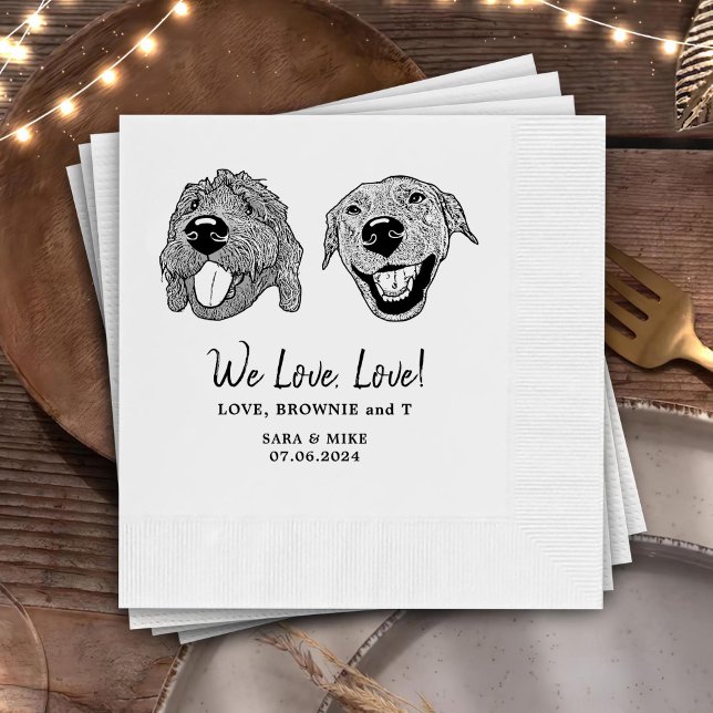 Servilleta De Papel Amamos, Amamos Personalizado Mascota Boda (Subido por el creador)