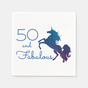 Servilleta De Papel Amante 50 del unicornio y cumpleaños fabuloso