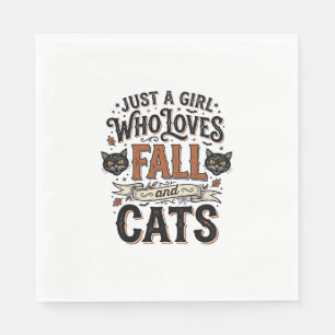 Servilleta De Papel Amante de gatos otoñales diseño de camisa vintage