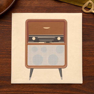 Servilleta De Papel Amante de la Música Retro Radio Vintage de Mediano