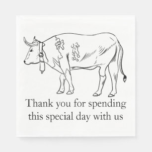 Servilleta De Papel Amante de las Vacas Gracias Granja Campesina Granj