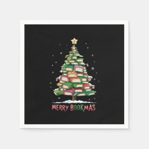Servilleta De Papel Amante de los libros de Navidad Árbol Bibliotecari