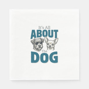Servilleta De Papel Amante de Perro Divertido Grabado Vintage Gráfico_
