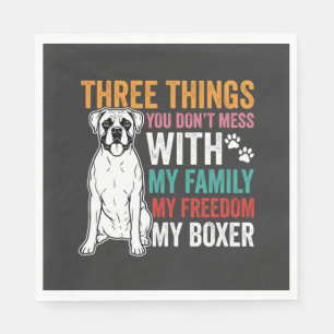 Servilleta De Papel Amante de Perros de la Familia Boxer Libertad