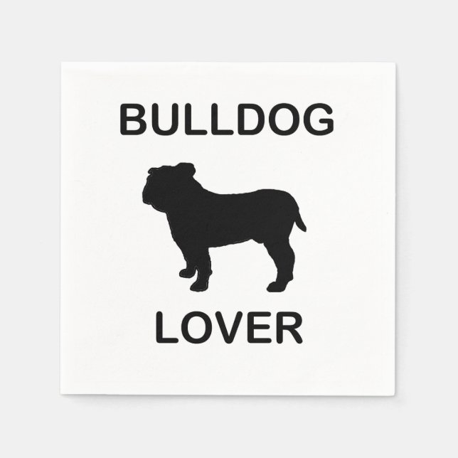Servilleta De Papel amante del bulldog (Anverso)