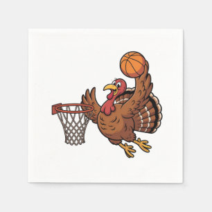 Servilleta De Papel Amante del deporte de baloncesto de pavo en acción