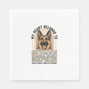 Servilleta De Papel Amante del Pastor Alemán Grabado Vintage Perro Div