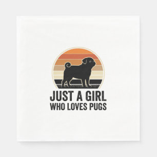 Servilleta De Papel Amante del Pug Vintage Solo una camiseta de perro 