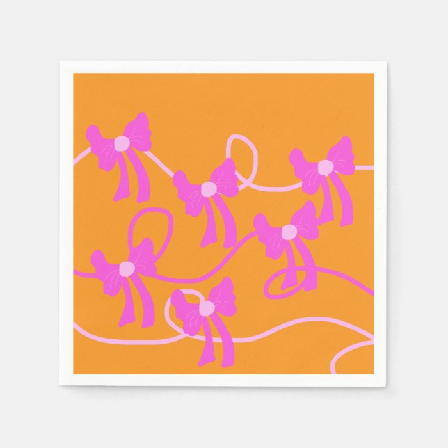 Servilleta De Papel Amantes amarillos rosados de arcos dibujados a man (Anverso)