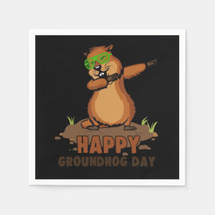 Servilleta De Papel Amantes de la marmota Dabbing Feliz día de la marm
