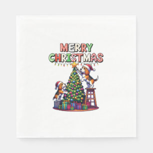 Servilleta De Papel Amantes de los animales mascotas Xmas Perros Beagl