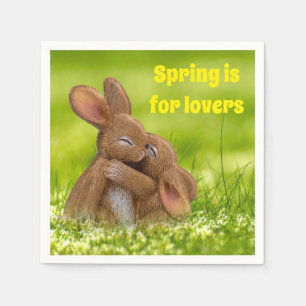 Servilleta De Papel Amantes de los conejitos de primavera