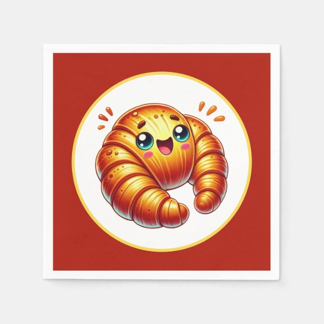 Servilleta De Papel Amantes de los croissants que sirven (Anverso)