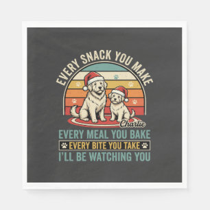 Servilleta De Papel Amantes de los perros de Navidad Snack Viendo