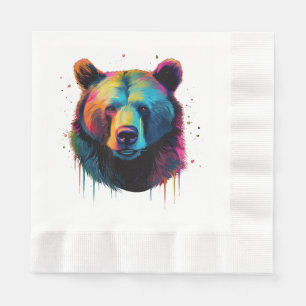 Servilleta De Papel Amantes de osos grizzly Pop Art Gran oso grizzly