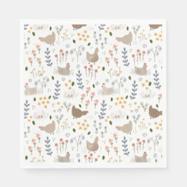 Servilleta De Papel Amantes de pollo corral Bonito animal Floral