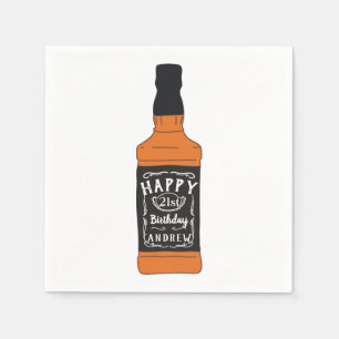 Servilleta De Papel Amantes de Whiskey en la botella de Whiskey 21st B