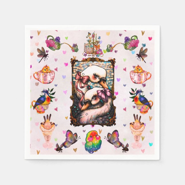 Servilleta De Papel Amantes del cisne (Anverso)