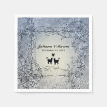 Amantes del gato Fancy Personaliza el azul vintage