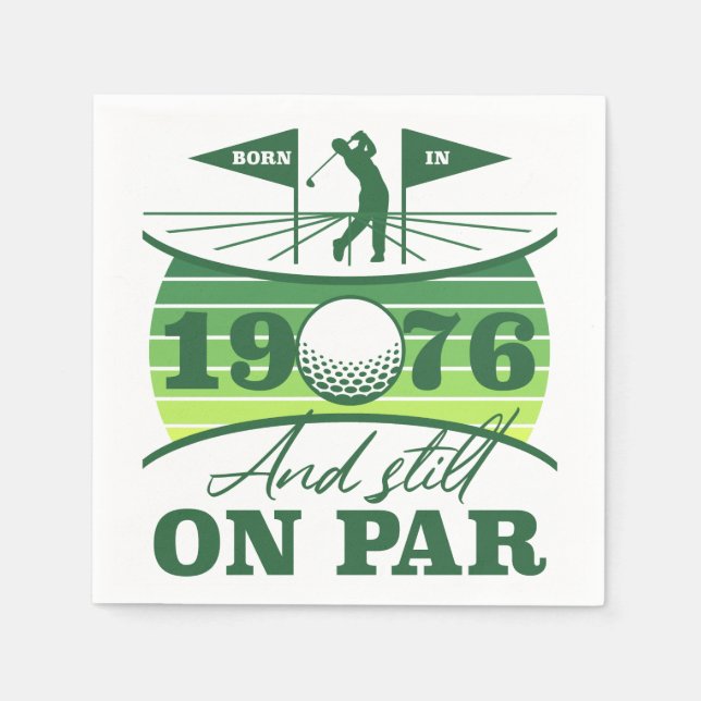 Servilleta De Papel Amantes del golf cumpleaños 50 1976 (Anverso)