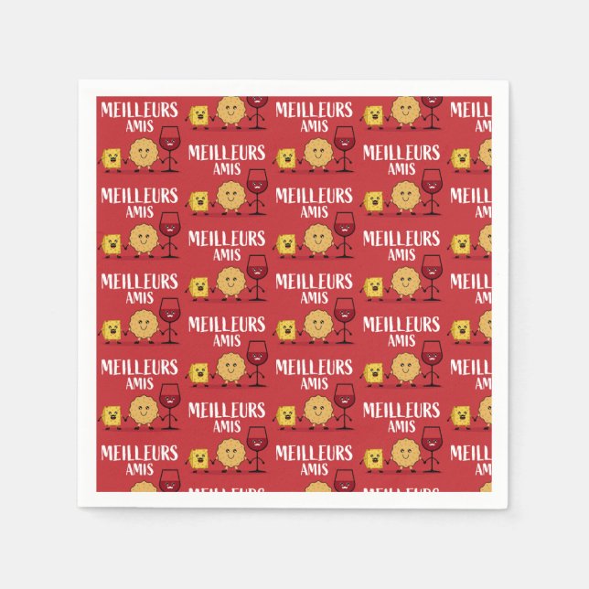 Servilleta De Papel Amantes del queso francés (Anverso)