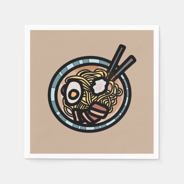 Servilleta De Papel Amantes del Ramen adorables japoneses (Anverso)